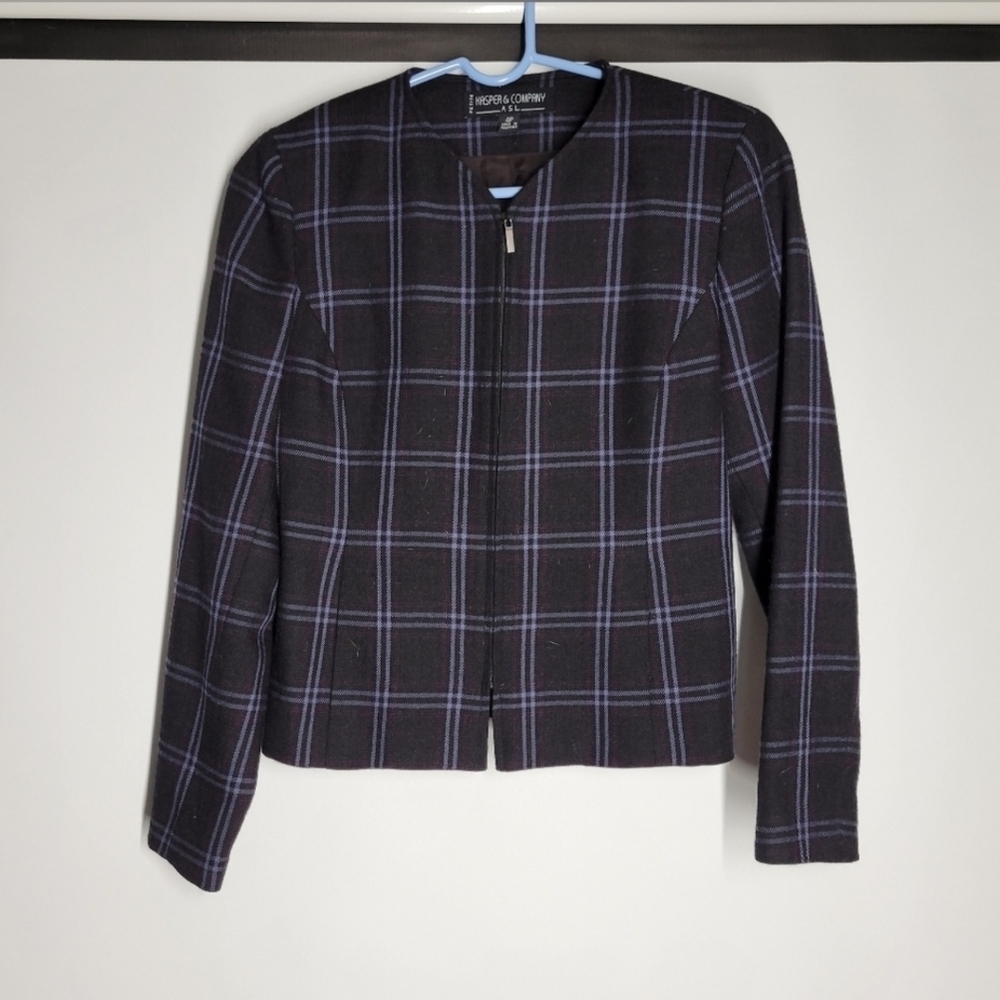 Kasper and Co Black and Purple Formal Blazer Jacket